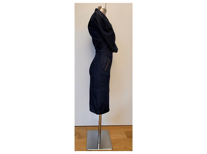 Vestido de denim ajustado Alexander McQueen Azul marino - vista 5