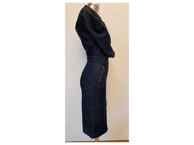 Vestido de denim ajustado Alexander McQueen Azul marino - vista 6