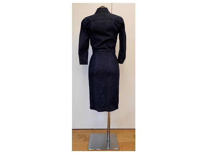 Vestido de denim ajustado Alexander McQueen Azul marino - vista 9