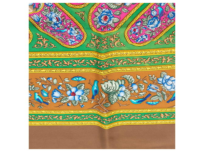 Sciarpa Hermès Carre 90 QALAMDAN Marrone Multicolore - vista 4