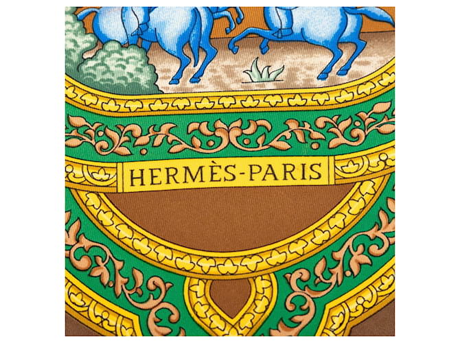Sciarpa Hermès Carre 90 QALAMDAN Marrone Multicolore - vista 6