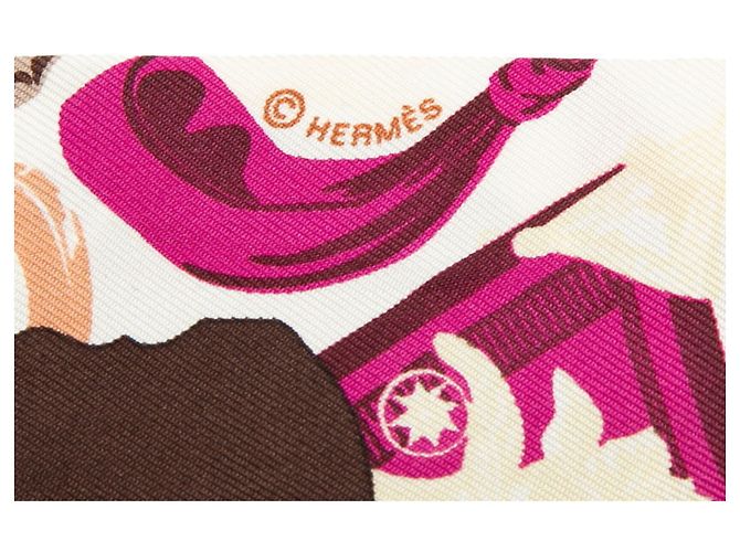 Sciarpa Muffler Hermès Twilly TOUT EN CARRE Marrone Multicolore - vista 3