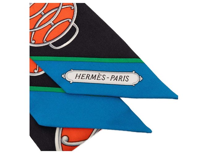 Hermès Twilly Lift Profil Schal Schwarz Mehrfarben - Ansicht 4