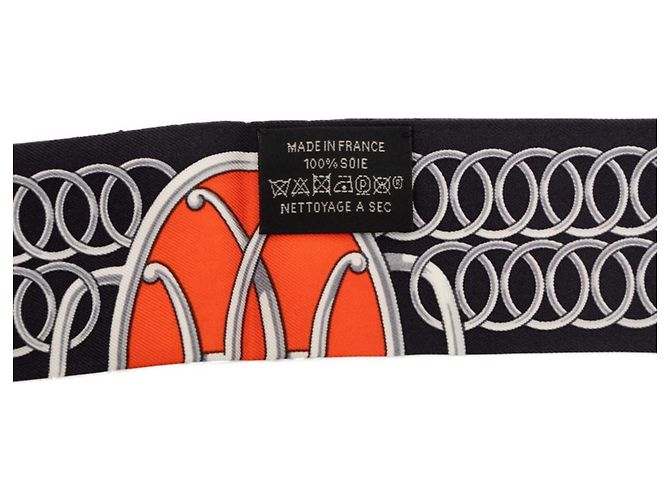 Hermès Twilly Lift Profil Schal Schwarz Mehrfarben - Ansicht 5