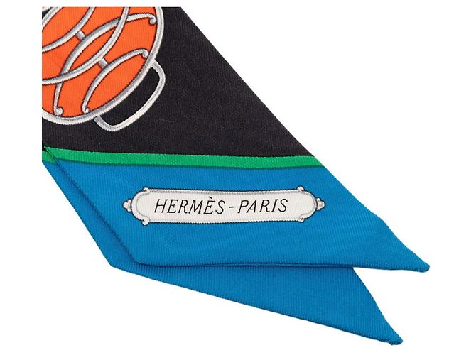 Hermès Twilly Lift Profil Schal Schwarz Mehrfarben - Ansicht 4