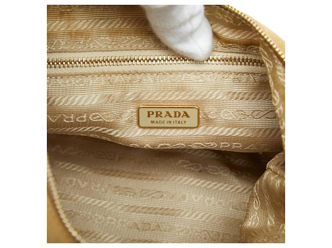 Borsa a spalla con catena e logo Prada Beige - vista 7