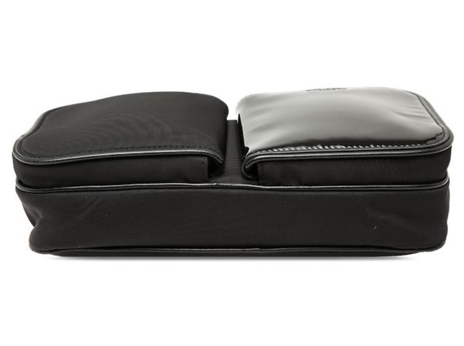 Borsa a spalla in nylon nero e pelle verniciata Saint Laurent - vista 3