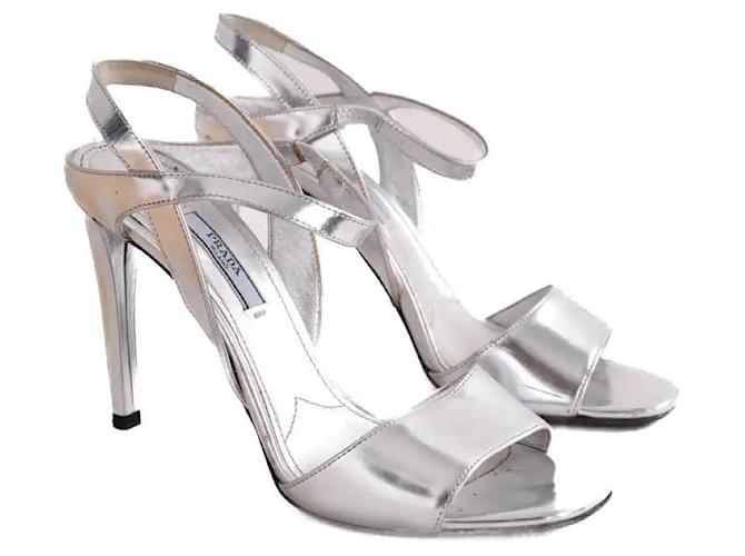 Prada Silberne Absätze - Ansicht 3