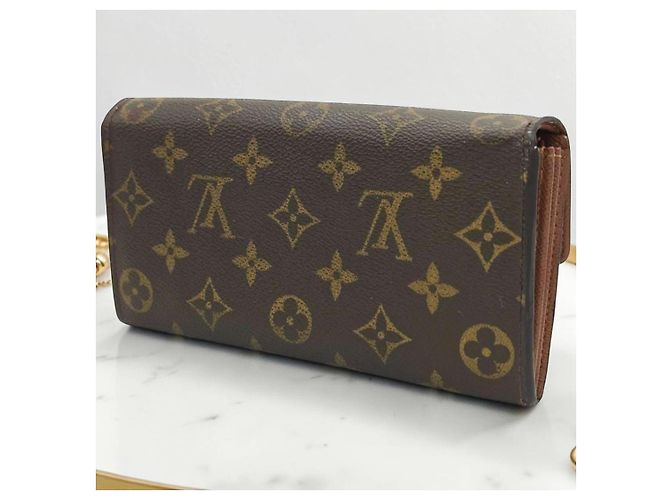 Cartera larga Louis Vuitton Monogram marrón cuero Castaño - vista 2