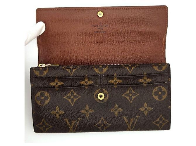 Cartera larga Louis Vuitton Monogram marrón cuero Castaño - vista 3