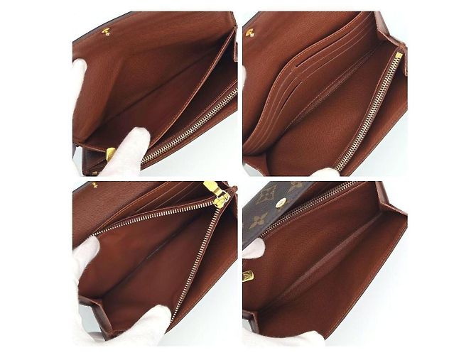 Cartera larga Louis Vuitton Monogram marrón cuero Castaño - vista 4