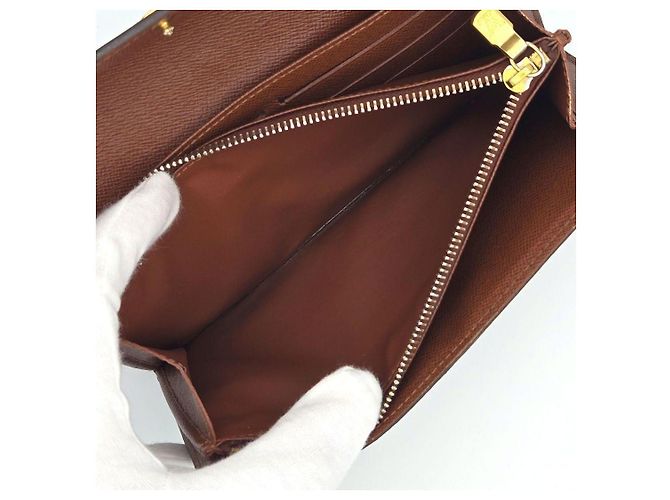 Cartera larga Louis Vuitton Monogram marrón cuero Castaño - vista 5