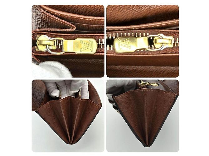 Cartera larga Louis Vuitton Monogram marrón cuero Castaño - vista 9