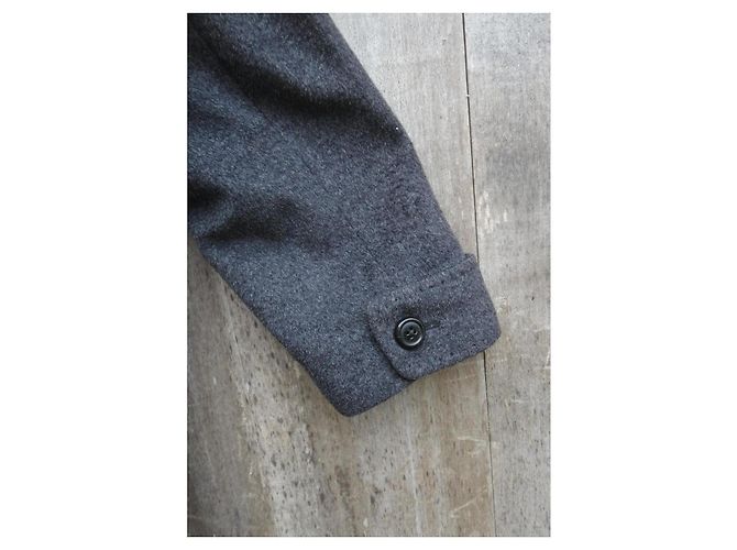 Autre Marque Abrigo Max Mara Studio Gris de Lana con Capucha - vista 10