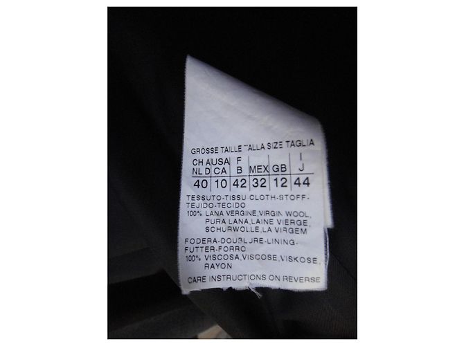 Autre Marque Abrigo Max Mara Studio Gris de Lana con Capucha - vista 9
