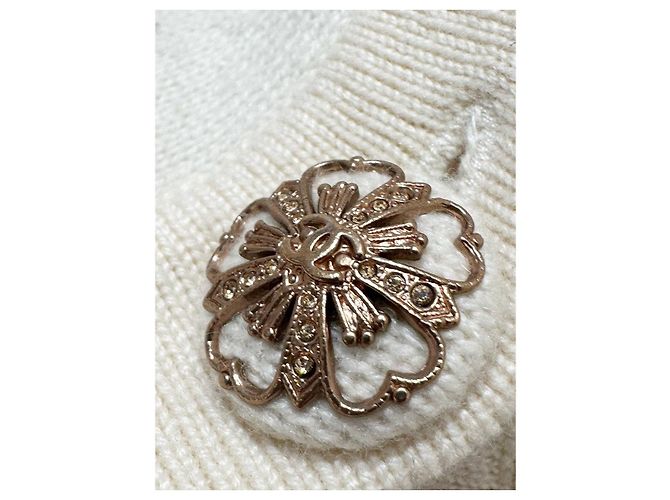 Timeless Chanel Langer Kaschmir-Cardigan - Weiß, FR 36 Gebraucht - Ansicht 3