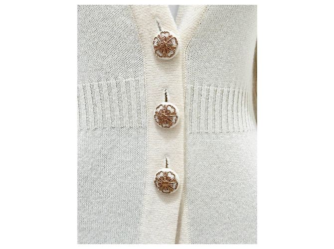 Timeless Chanel Langer Kaschmir-Cardigan - Weiß, FR 36 Gebraucht - Ansicht 4