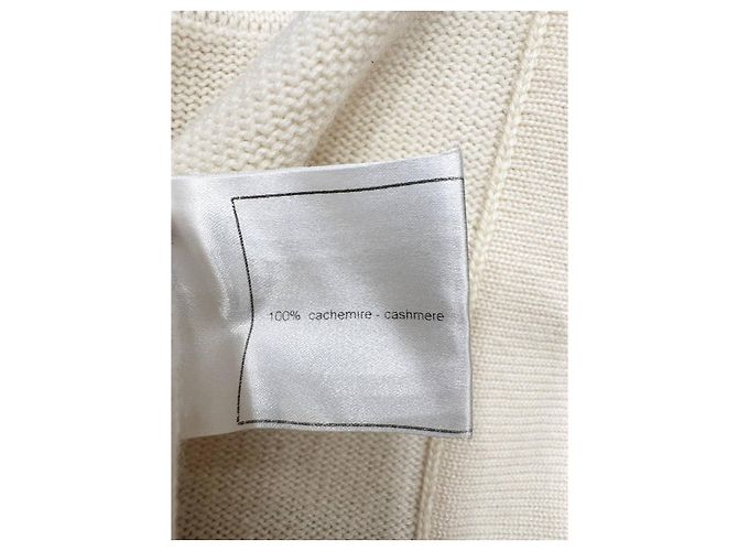 Timeless Chanel Langer Kaschmir-Cardigan - Weiß, FR 36 Gebraucht - Ansicht 8