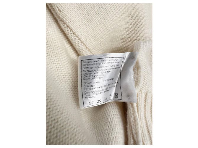 Timeless Chanel Langer Kaschmir-Cardigan - Weiß, FR 36 Gebraucht - Ansicht 9