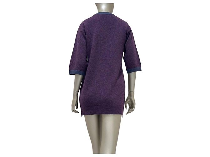 Chanel Langer Cashmere Cardigan Lila FR 34 Gebraucht - Ansicht 2