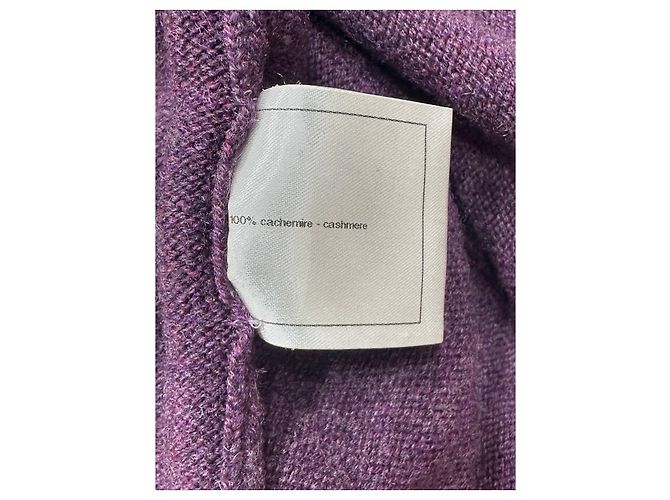 Chanel Langer Cashmere Cardigan Lila FR 34 Gebraucht - Ansicht 5