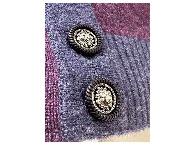 Chanel Langer Cashmere Cardigan Lila FR 34 Gebraucht - Ansicht 6