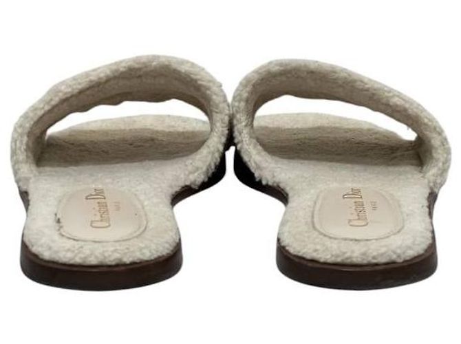 Sandali piatti in suede beige shearling Dway Christian Dior 37 usati - vista 5