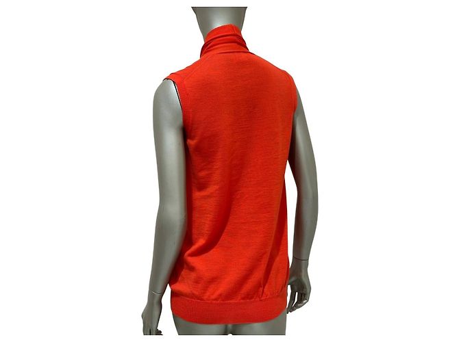 Ärmellose orange Wollweste Hermès Lemaire S/M gebraucht - Ansicht 2