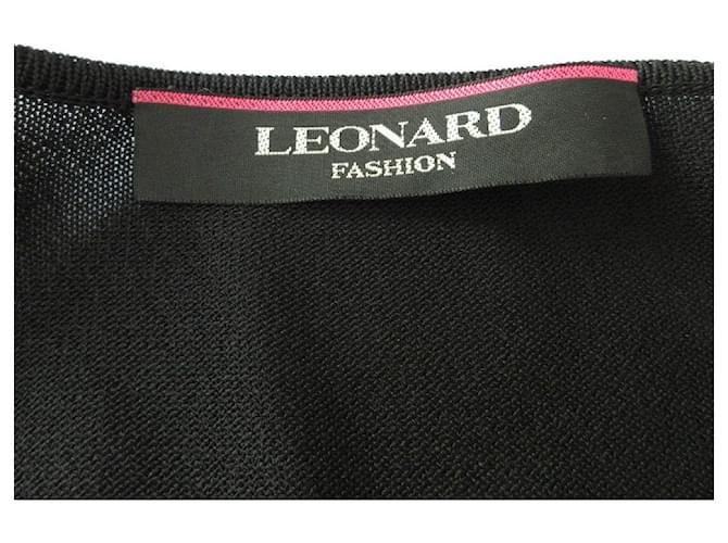 Top Floreale Stretch LEONARD Nero Rosa - vista 6
