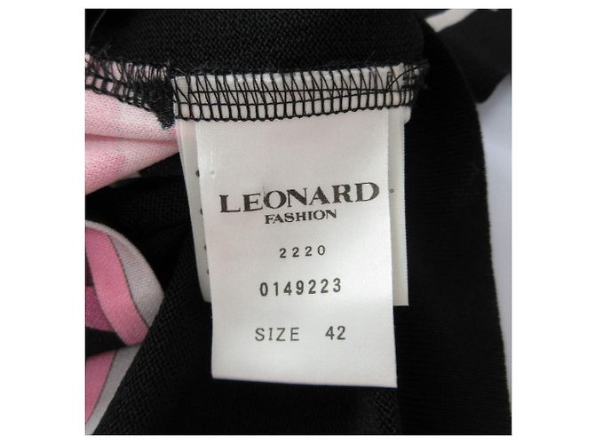 Top Floreale Stretch LEONARD Nero Rosa - vista 7