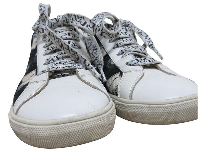 Yves Saint Laurent Saint Laurent Paris Canvas-Leder-Sneaker Schwarz Weiß - Ansicht 11