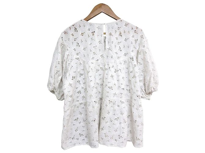 Autre Marque Merlette Häkelspitzenbluse Weiß - Ansicht 2
