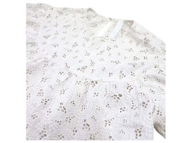 Autre Marque Merlette Häkelspitzenbluse Weiß - Ansicht 4