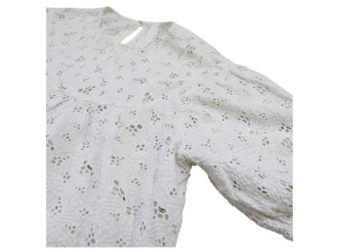 Autre Marque Merlette Häkelspitzenbluse Weiß - Ansicht 5
