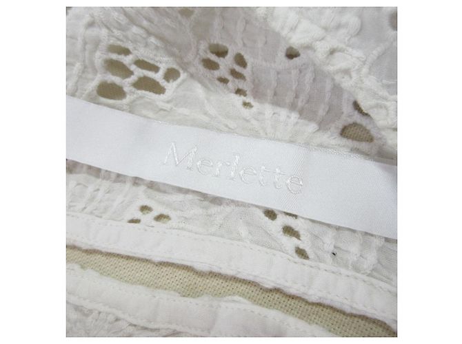 Autre Marque Merlette Häkelspitzenbluse Weiß - Ansicht 6