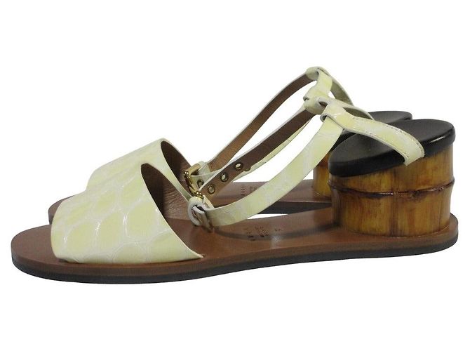 Marni Lackleder-Sandalen Beige Aus weiß - Ansicht 2