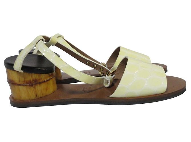 Marni Lackleder-Sandalen Beige Aus weiß - Ansicht 4