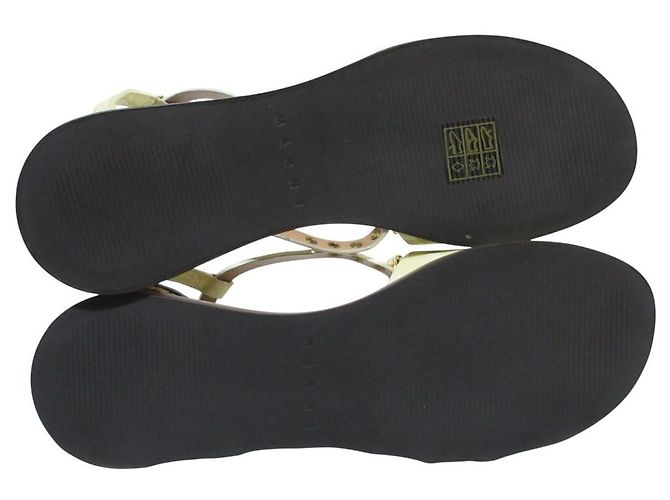 Marni Lackleder-Sandalen Beige Aus weiß - Ansicht 5