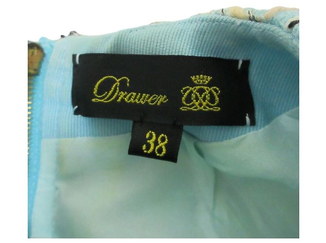 Autre Marque Kurzarmbluse aus Karotweed Drawer Blau Hellblau - Ansicht 5