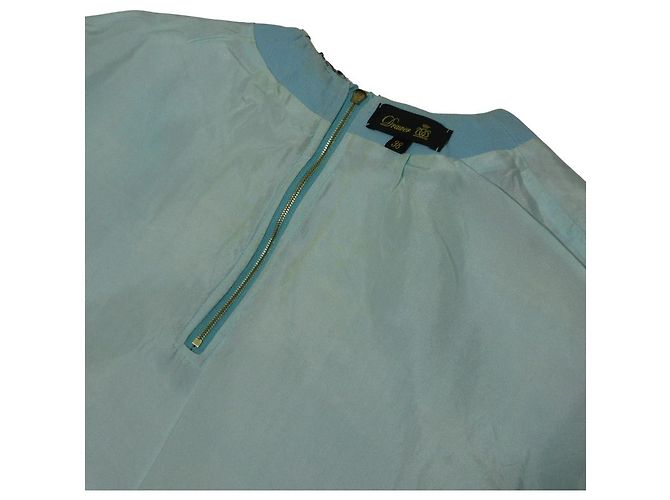Autre Marque Kurzarmbluse aus Karotweed Drawer Blau Hellblau - Ansicht 9