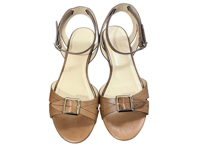 Sandali in pelle Jimmy Choo Marrone - vista 3
