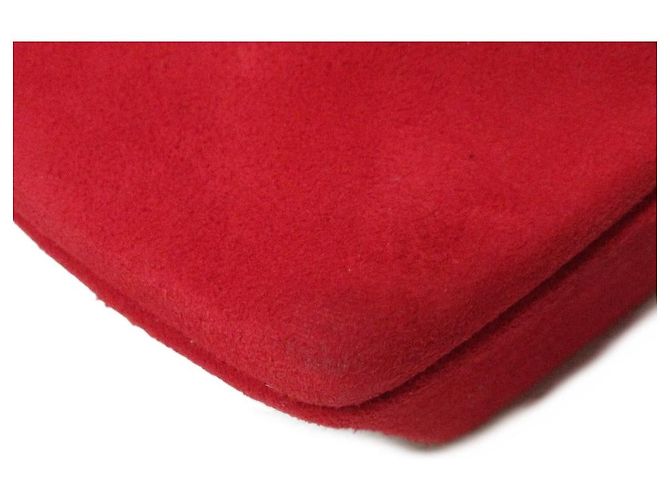 Céline Sandali con tacco spesso in suede Celine Rosso - vista 14