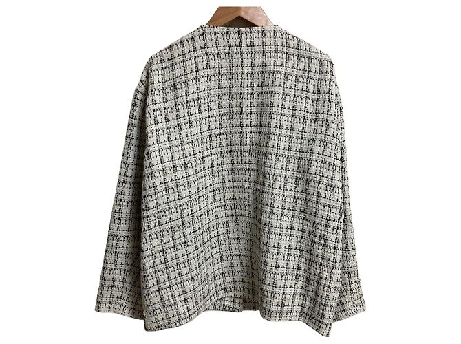 Autre Marque Giacca in tweed senza colletto COMME CA ISM Bianco - vista 2
