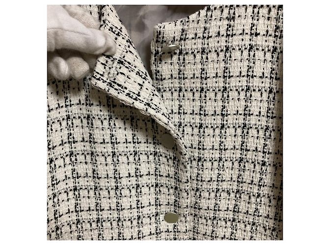 Autre Marque Giacca in tweed senza colletto COMME CA ISM Bianco - vista 4