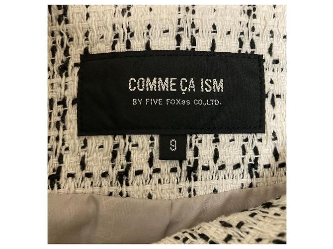 Autre Marque Giacca in tweed senza colletto COMME CA ISM Bianco - vista 5