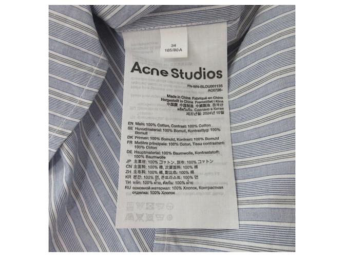 Camicia oversize a righe Acne Studios Blu - vista 8