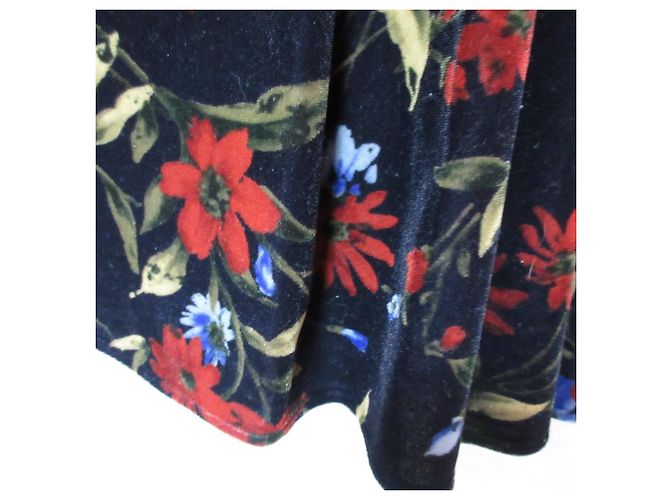 Autre Marque Stretch-Velours-Blumenmusterkleid GUILD PRIME Schwarz - Ansicht 6