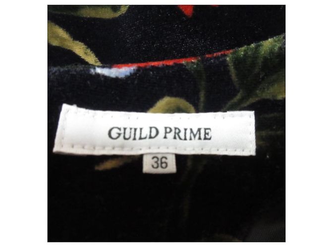 Autre Marque Stretch-Velours-Blumenmusterkleid GUILD PRIME Schwarz - Ansicht 7