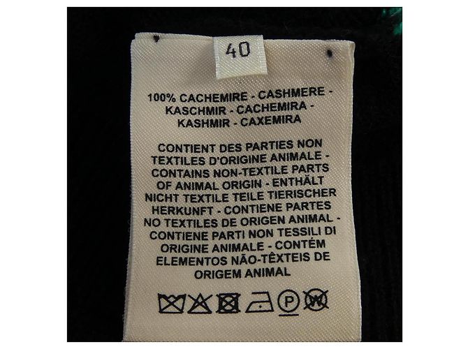 Cárdigan de cachemira Hermès Negro Beige Verde - vista 3