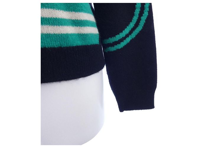 Cárdigan de cachemira Hermès Negro Beige Verde - vista 6